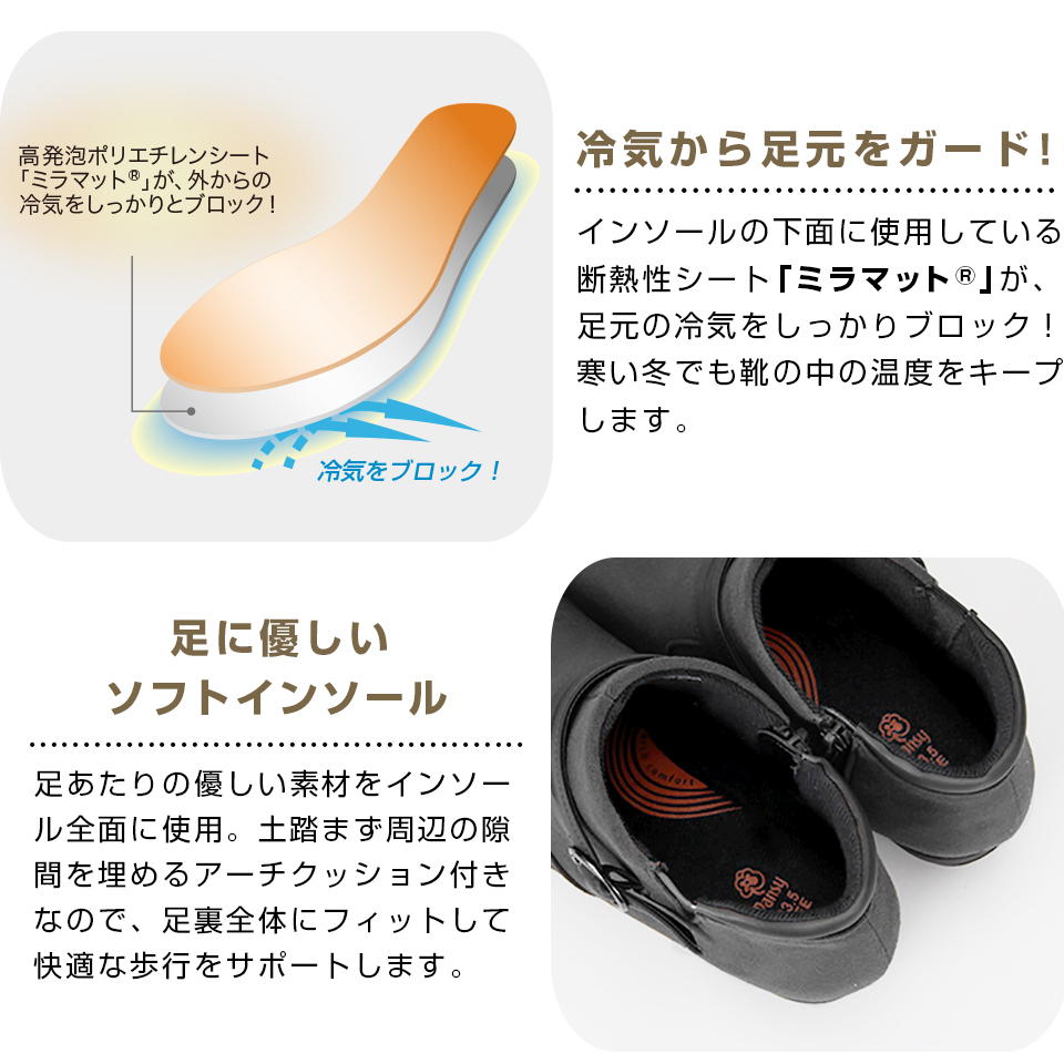 冷気からしっかり守るあったかインソール!足に優しいソフトインソール