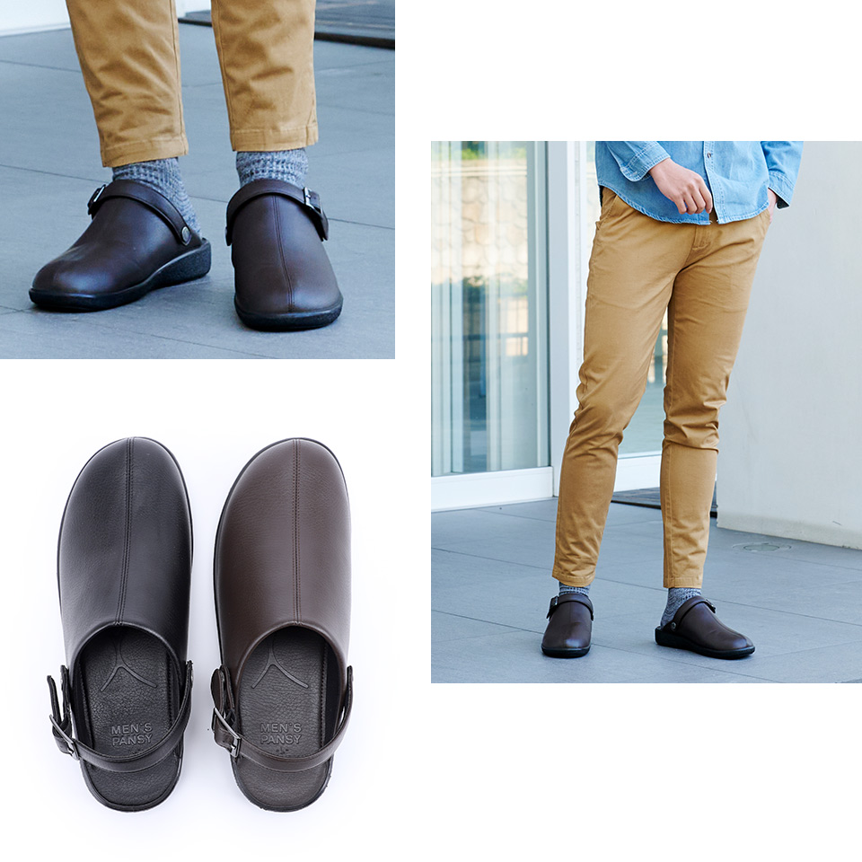 ブラックとブラウンの2WAYサンダル